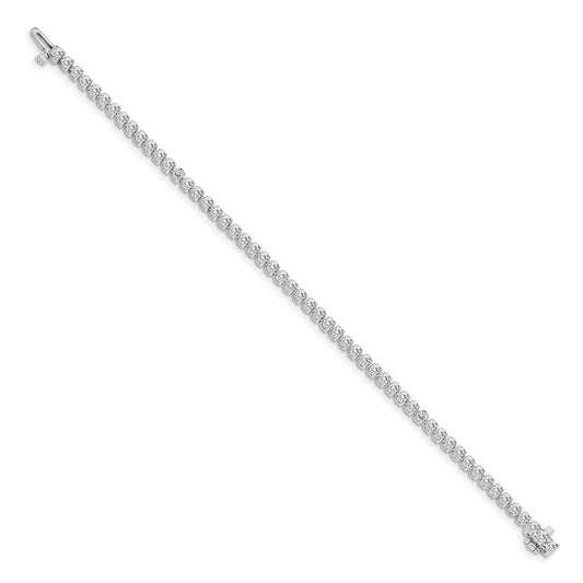 Holds 2.4 carat 59- Round Diamond 3-prong Tennis Bracelet Mounting - WBC