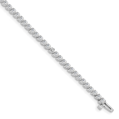 Holds 2.4 carat 59- Round Diamond 3-prong Tennis Bracelet Mounting - WBC