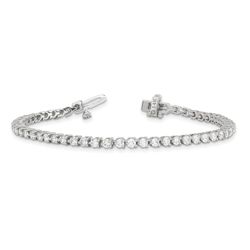 Holds 3.3 carat 56- Round Diamond 3-prong Tennis Bracelet Mounting - WBC