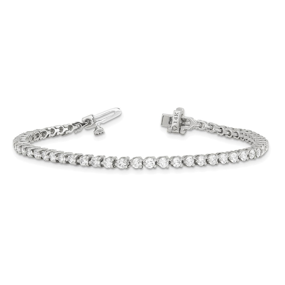 Holds 3.3 carat 56- Round Diamond 3-prong Tennis Bracelet Mounting - WBC