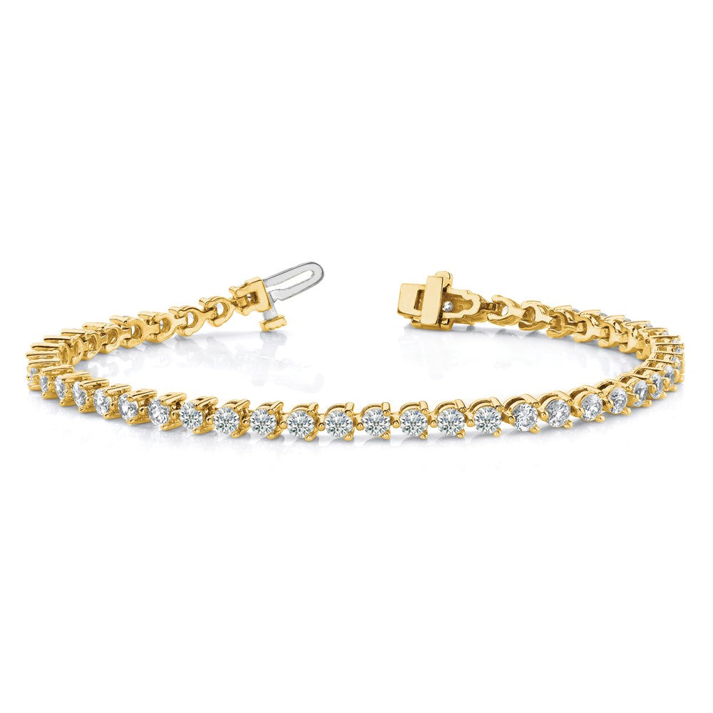 Holds 4.3 carat 47- Round Diamond 3-prong Tennis Bracelet Mounting - WBC