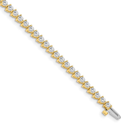 Holds 4.3 carat 47- Round Diamond 3-prong Tennis Bracelet Mounting - WBC