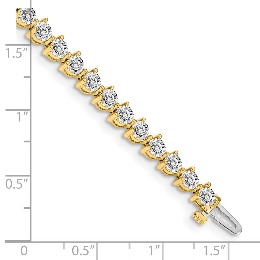 Holds 6.15 carat 41- Round Diamond 3-prong Tennis Bracelet Mounting - WBC
