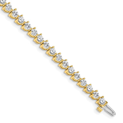 Holds 6.15 carat 41- Round Diamond 3-prong Tennis Bracelet Mounting - WBC