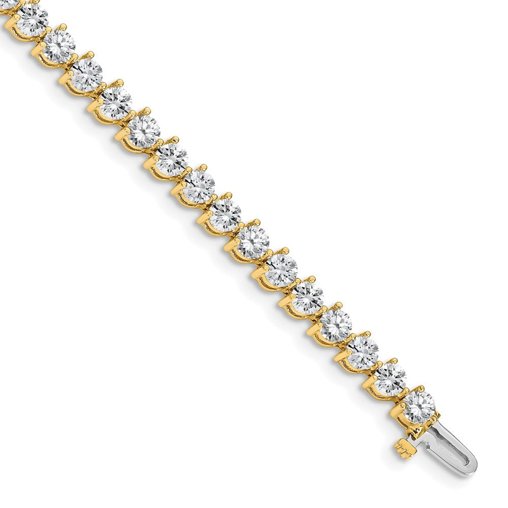 Holds 8.5 carat 37- Round Diamond 3-prong Tennis Bracelet Mounting - WBC