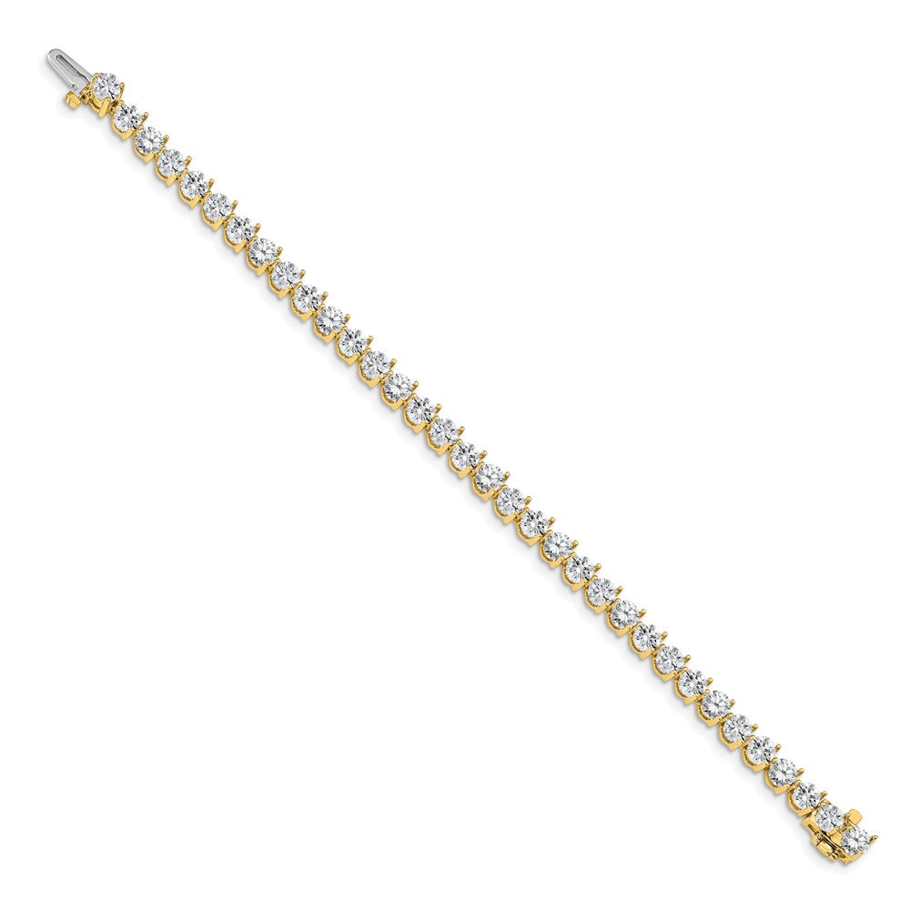 Holds 10.2 carat 34- Round Diamond 3-prong Tennis Bracelet Mounting - WBC