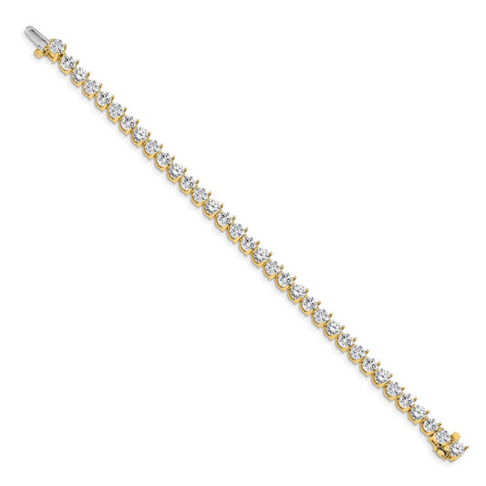 Holds 10.2 carat 34- Round Diamond 3-prong Tennis Bracelet Mounting - WBC