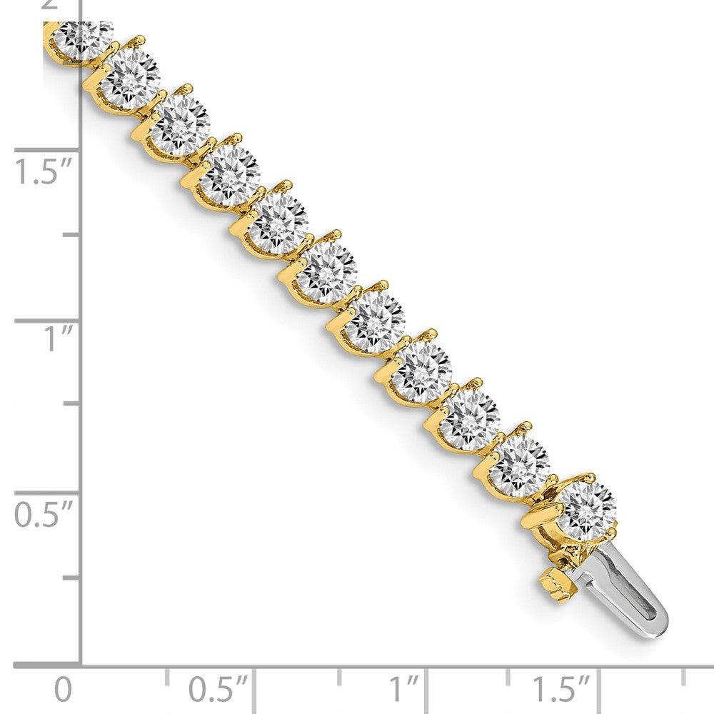 Holds 10.2 carat 34- Round Diamond 3-prong Tennis Bracelet Mounting - WBC