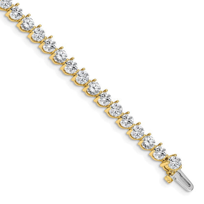 Holds 10.2 carat 34- Round Diamond 3-prong Tennis Bracelet Mounting - WBC