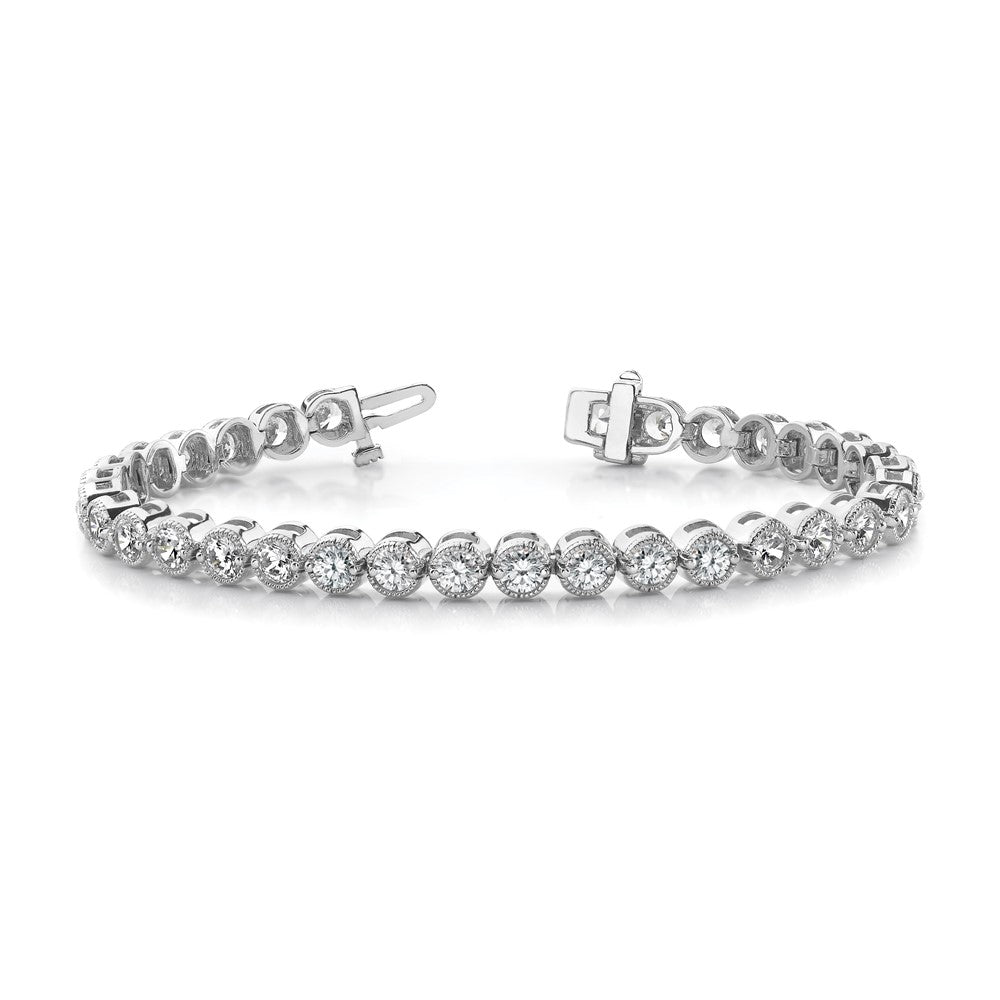 Holds 3.06 carat 52- Round Diamond 2-prong Tennis Bracelet Mounting - WBC