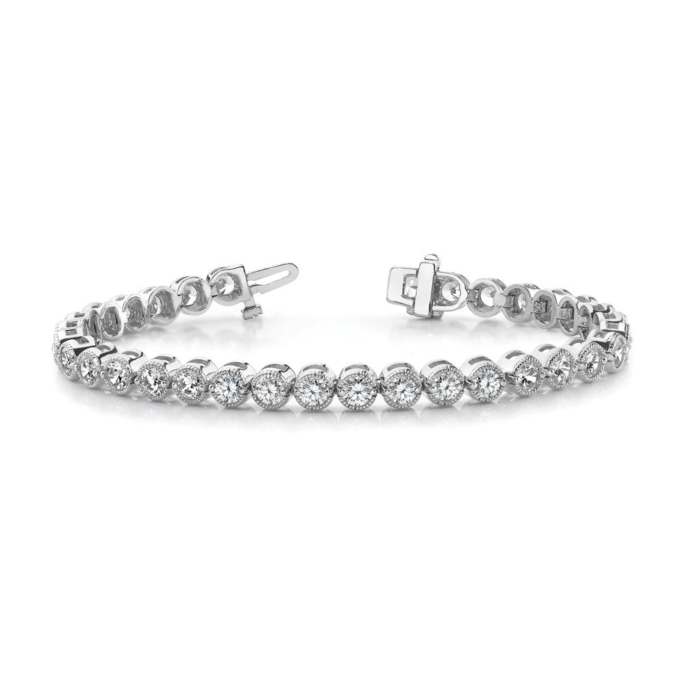 Holds 3.06 carat 52- Round Diamond 2-prong Tennis Bracelet Mounting - WBC