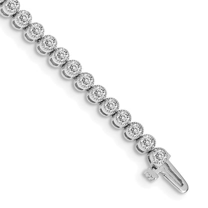 Holds 3.06 carat 52- Round Diamond 2-prong Tennis Bracelet Mounting - WBC