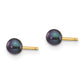 3- Black Button Freshwater Cultured Pearl Stud Post Earrings - WBC