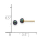 3- Black Button Freshwater Cultured Pearl Stud Post Earrings - WBC