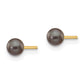 3- Black Round Freshwater Cultured Pearl Stud Post Earrings - WBC