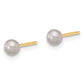 3- Grey Round Freshwater Cultured Pearl Stud Post Earrings - WBC
