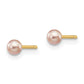 3- Purple Round Freshwater Cultured Pearl Stud Post Earrings - WBC