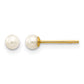 3- Round Freshwater Cultured Pearl Stud Post Earrings - WBC