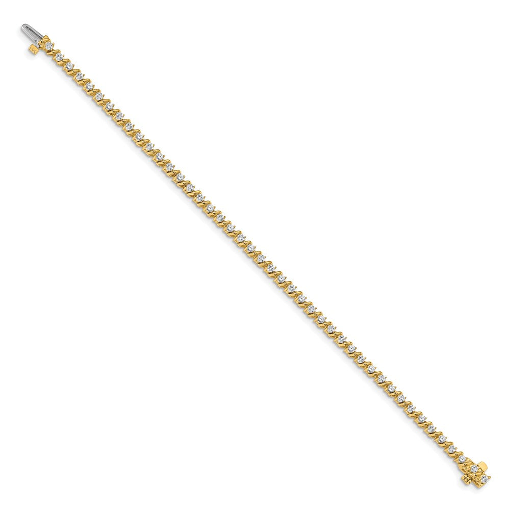 Complete 2 carat Round AA Diamond Swirled 2-prong Tennis Bracelet - WBC