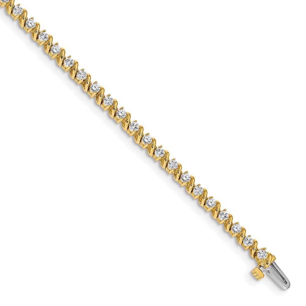 Complete 2 carat Round AA Diamond Swirled 2-prong Tennis Bracelet - WBC