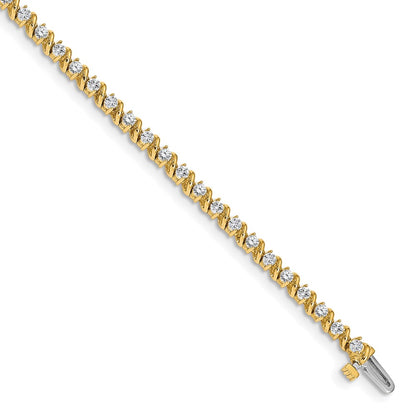 Complete 2 carat Round AA Diamond Swirled 2-prong Tennis Bracelet - WBC