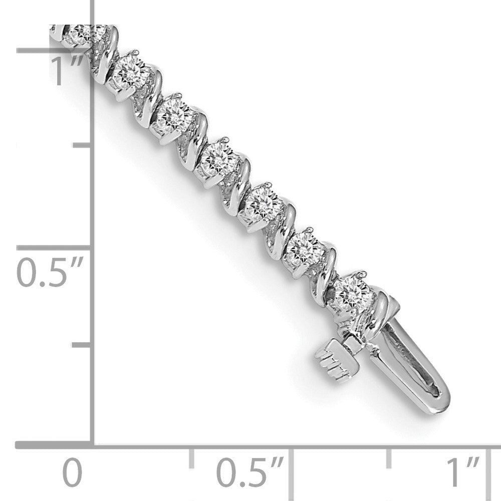 Holds 2 carat 44- Round Diamond Swirled 2-prong Tennis Bracelet Mounting - WBC