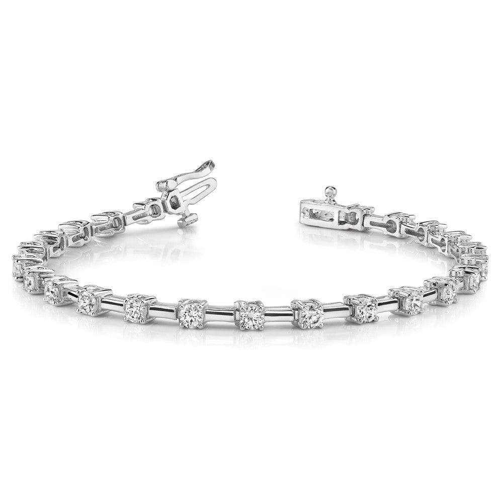 Holds 2 carat 28- Round Diamond Bar Link Tennis Bracelet Mounting - WBC