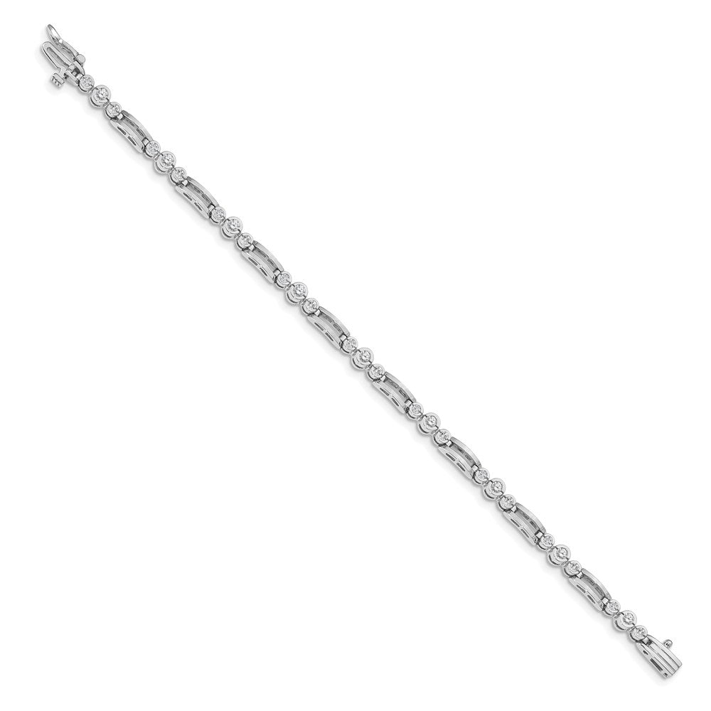 Holds 1 carat 18-/9- Round Diamond Bezel Paperclip Link Tennis Bracelet Mounting - WBC