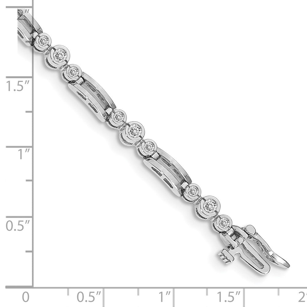 Holds 1 carat 18-/9- Round Diamond Bezel Paperclip Link Tennis Bracelet Mounting - WBC