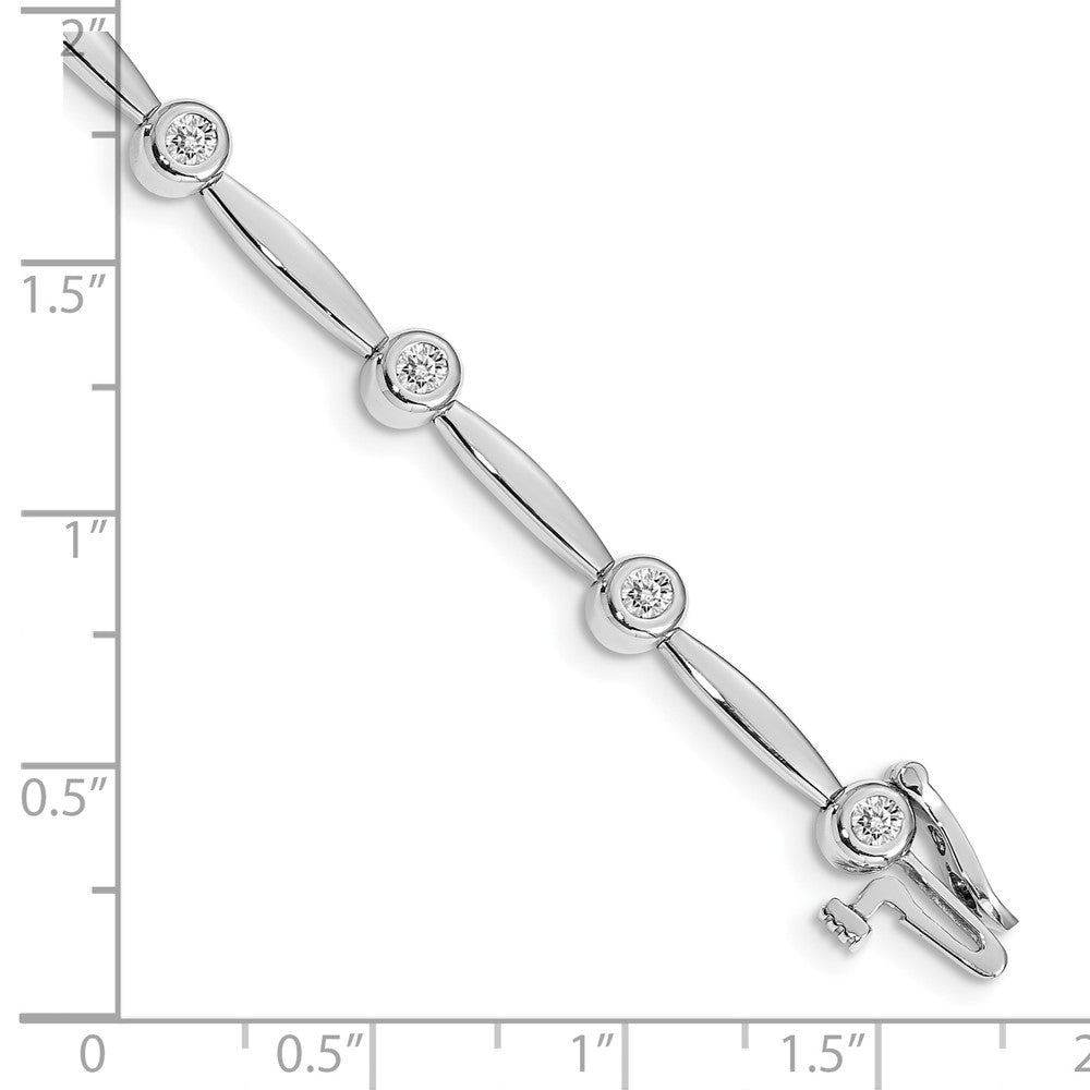 Holds 1/2 carat 11- Round Diamond Bezel Curved Bar Link Bracelet Mounting - WBC