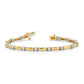 Two-tone Holds 1 carat 14- Round Diamond Curved Bar Link Tennis Bracelet Mounting - WBC