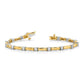 Two-tone Holds 1 carat 14- Round Diamond Curved Bar Link Tennis Bracelet Mounting - WBC