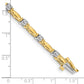 Two-tone Holds 1 carat 14- Round Diamond Curved Bar Link Tennis Bracelet Mounting - WBC