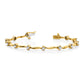 Holds 1 carat 14- Round Diamond 2-prong Wavy Bar Link Tennis Bracelet Mounting - WBC