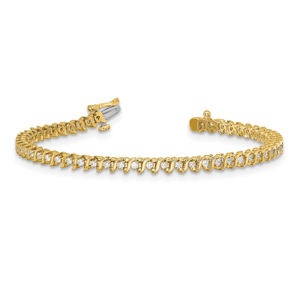 Complete 7/8 carat Round AA Diamond 2-prong S-link Tennis Bracelet - WBC