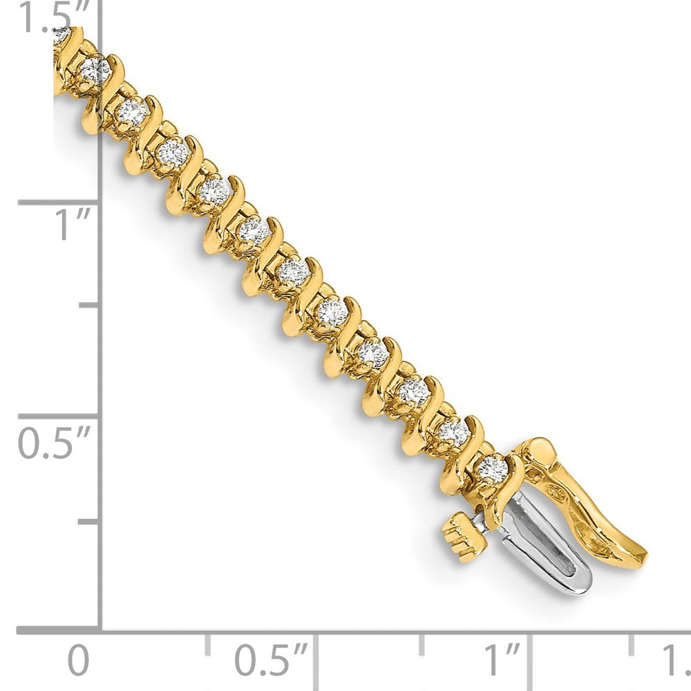 Holds 7/8 carat 54- Round Diamond 2-prong S-link Tennis Bracelet Mounting - WBC