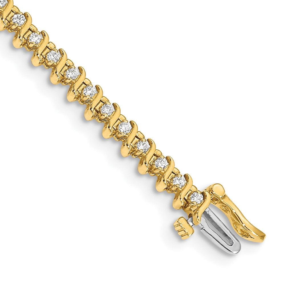 Holds 7/8 carat 54- Round Diamond 2-prong S-link Tennis Bracelet Mounting - WBC