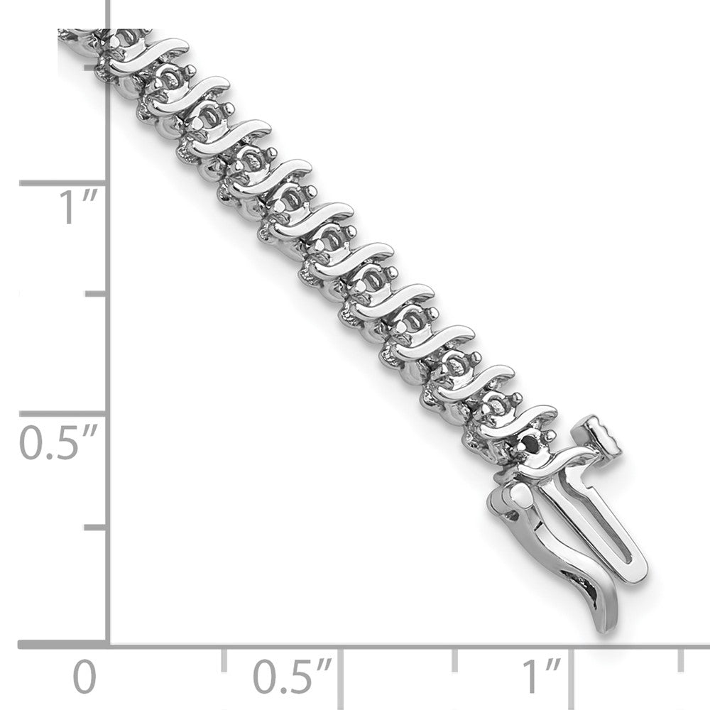 Holds 7/8 carat 54- Round Diamond 2-prong S-link Tennis Bracelet Mounting - WBC