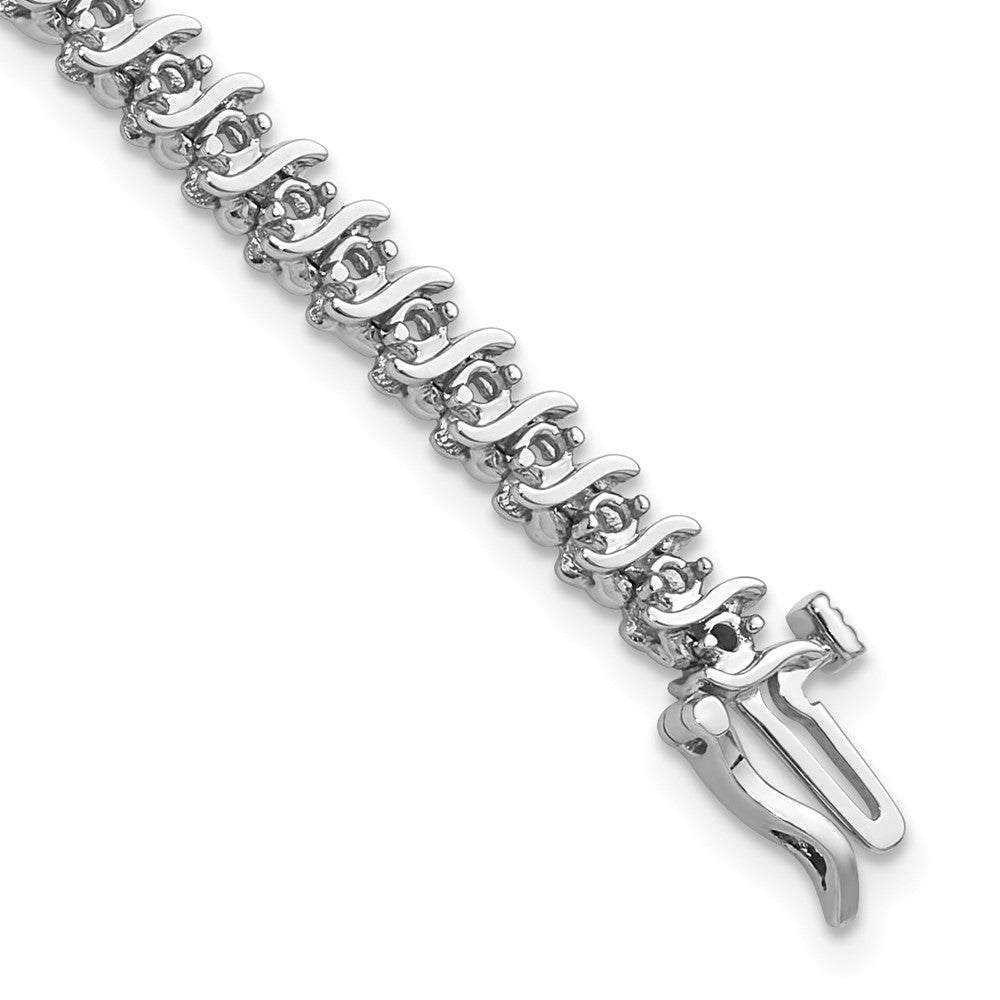 Holds 7/8 carat 54- Round Diamond 2-prong S-link Tennis Bracelet Mounting - WBC