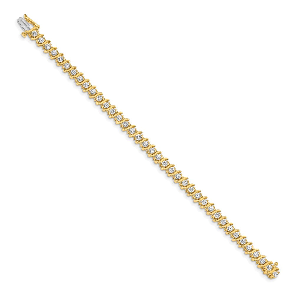 Holds 3.9 carat 38- Round Diamond 2-prong S-link Tennis Bracelet Mounting - WBC