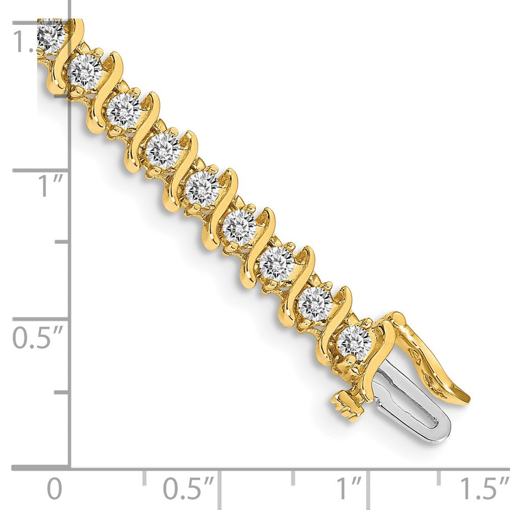Holds 3.9 carat 38- Round Diamond 2-prong S-link Tennis Bracelet Mounting - WBC