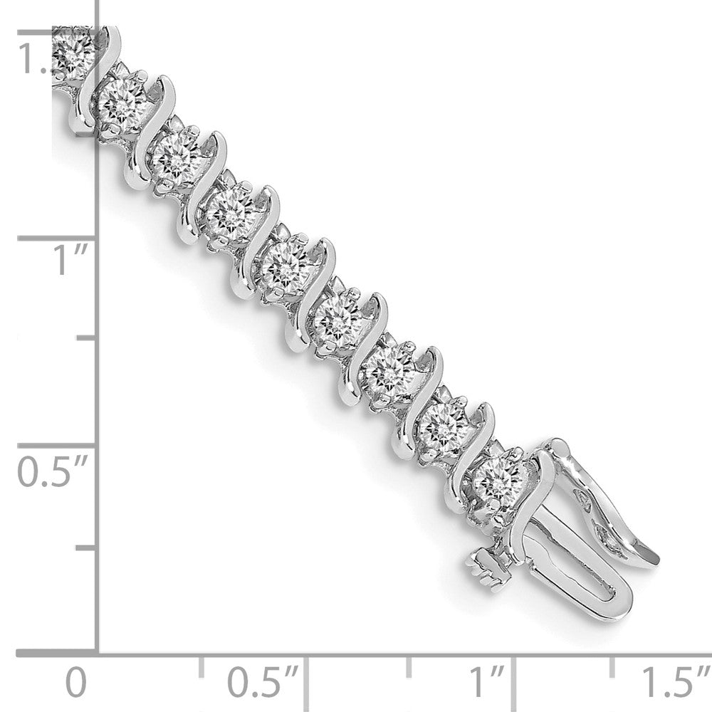 Holds 3.9 carat 38- Round Diamond 2-prong S-link Tennis Bracelet Mounting - WBC