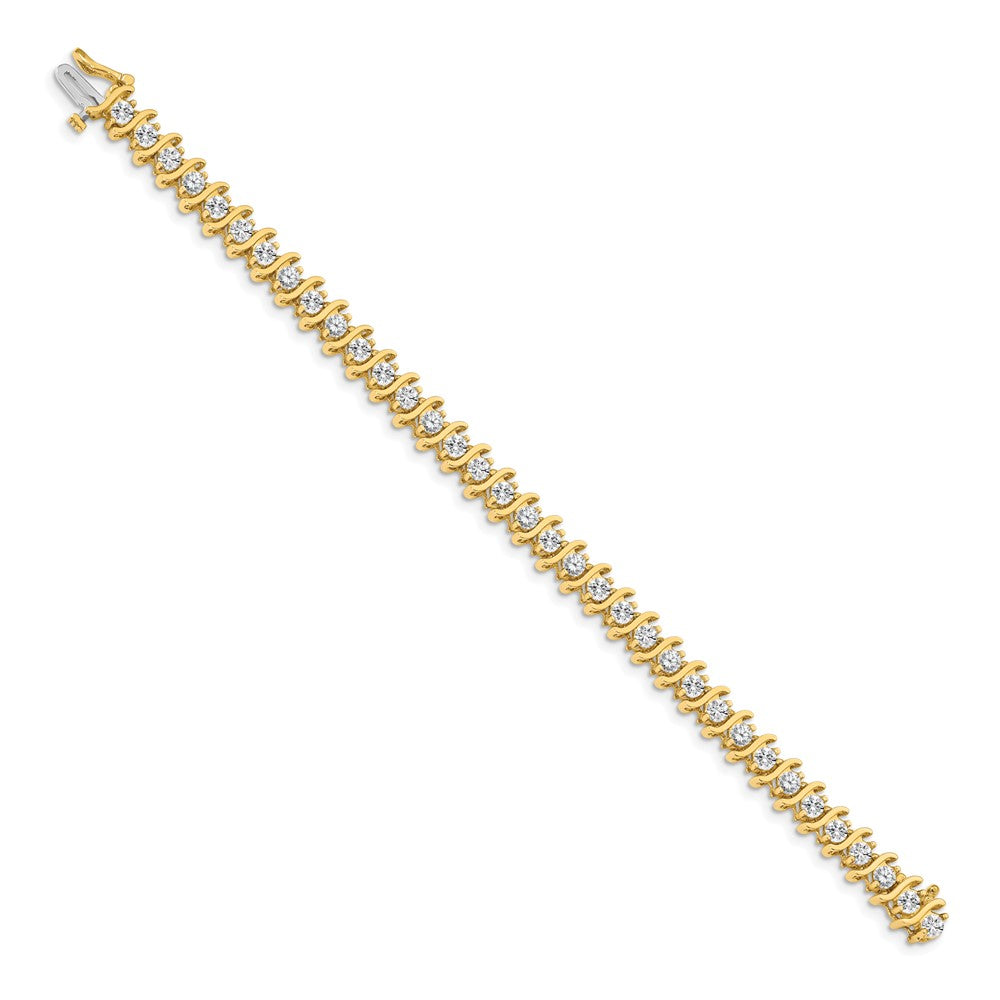 Holds 5.95 carat 35- Round Diamond 2-prong S-link Tennis Bracelet Mounting - WBC