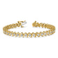 Holds 5.95 carat 35- Round Diamond 2-prong S-link Tennis Bracelet Mounting - WBC