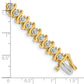 Holds 5.95 carat 35- Round Diamond 2-prong S-link Tennis Bracelet Mounting - WBC