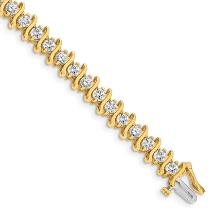 Holds 5.95 carat 35- Round Diamond 2-prong S-link Tennis Bracelet Mounting - WBC