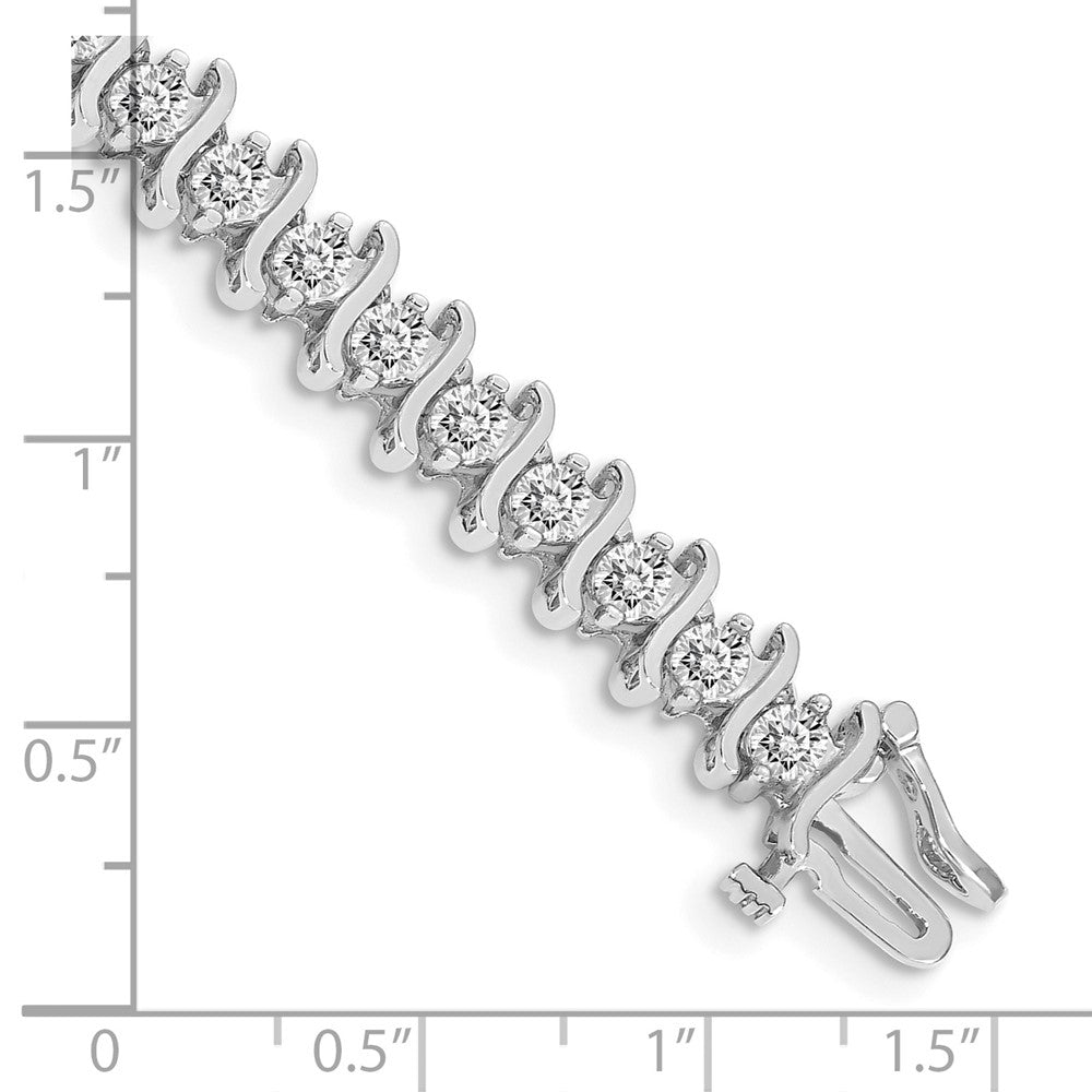 Holds 5.95 carat 35- Round Diamond 2-prong S-link Tennis Bracelet Mounting - WBC