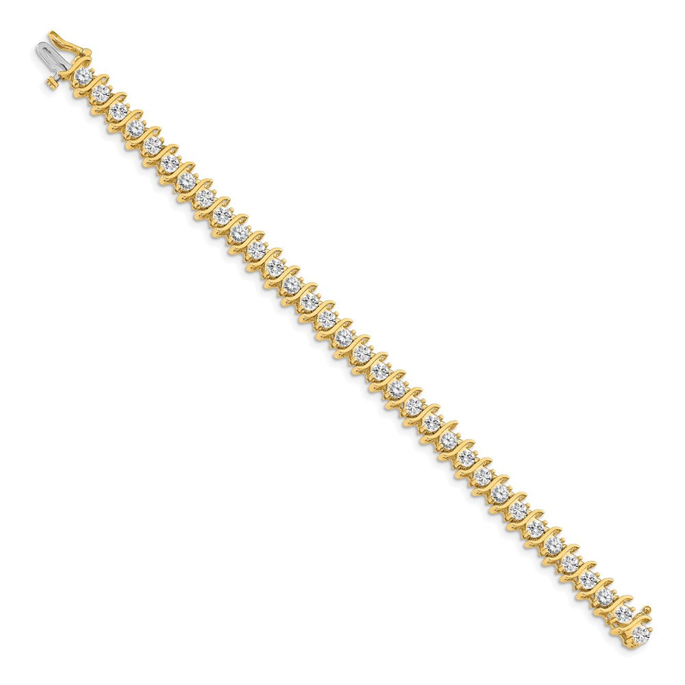 Holds 7.19 carat 33- Round Diamond 2-prong S-link Tennis Bracelet Mounting - WBC