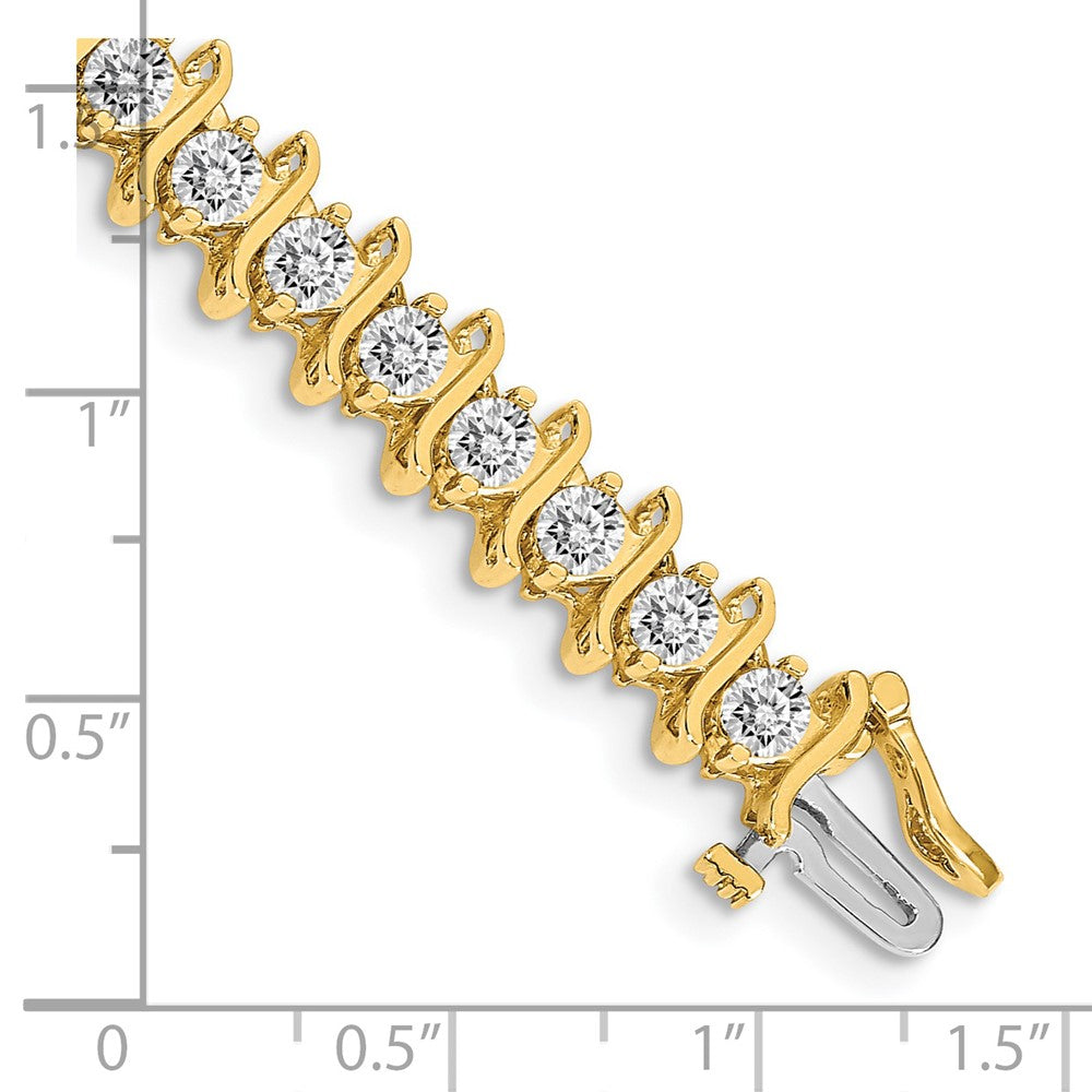 Holds 7.19 carat 33- Round Diamond 2-prong S-link Tennis Bracelet Mounting - WBC