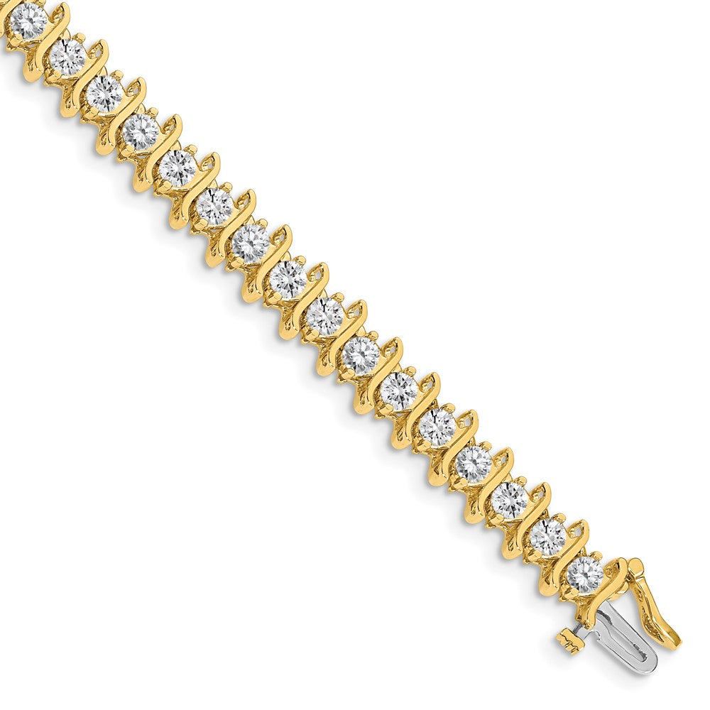 Holds 7.19 carat 33- Round Diamond 2-prong S-link Tennis Bracelet Mounting - WBC
